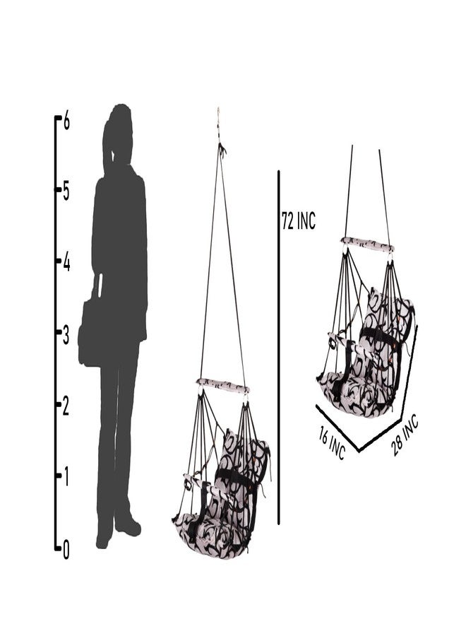 BOFFLE Cotton Baby Swing Chair Hanging Jhula for 6 Month to 2 Years Kids with 15 kg Capacity and Safety Belt © - Image 5